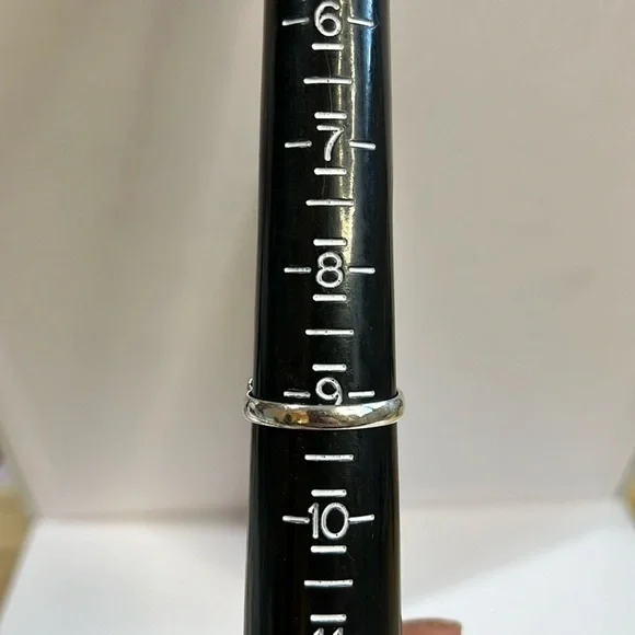 SILVER PLATED BLACK ONYX GEMSTONE RING SIZE 9.25 - Picture 7 of 7